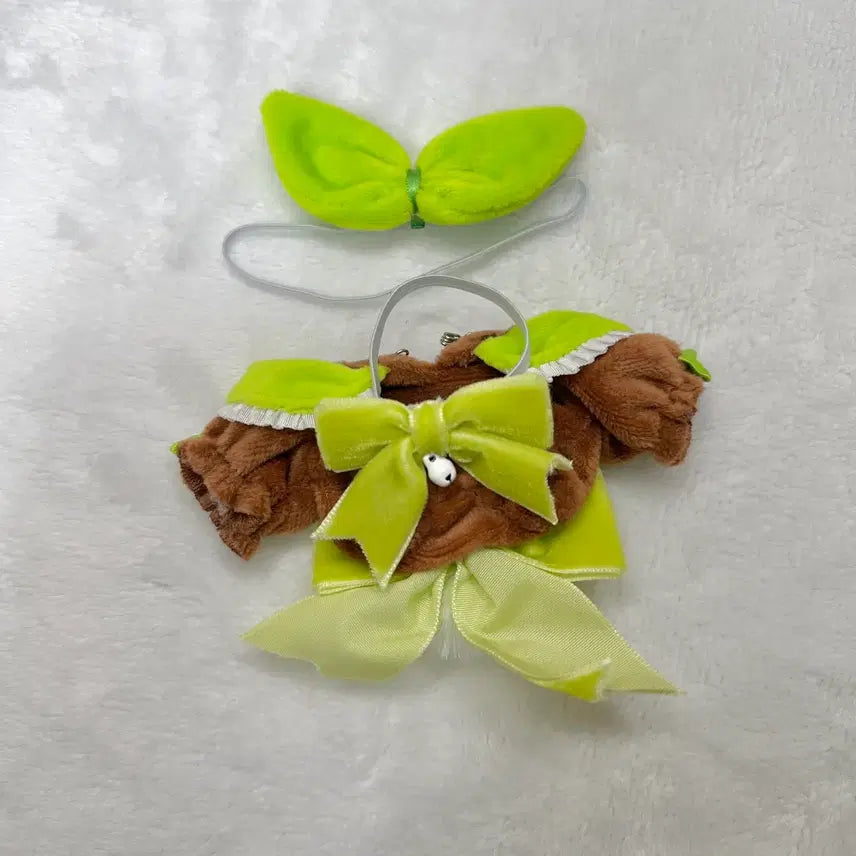 [BUNJANG] 10cm Doll Clothes Bebe Ribbon Green Matcha Choco / 10cm 인형옷 베베리본 그린 녹차초코