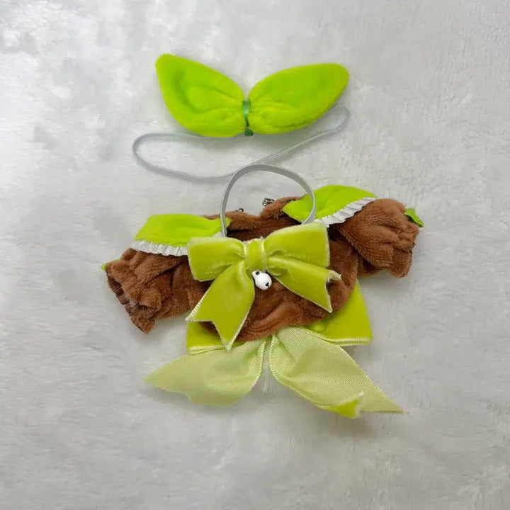 [BUNJANG] 10cm Doll Clothes Bebe Ribbon Green Matcha Choco / 10cm 인형옷 베베리본 그린 녹차초코
