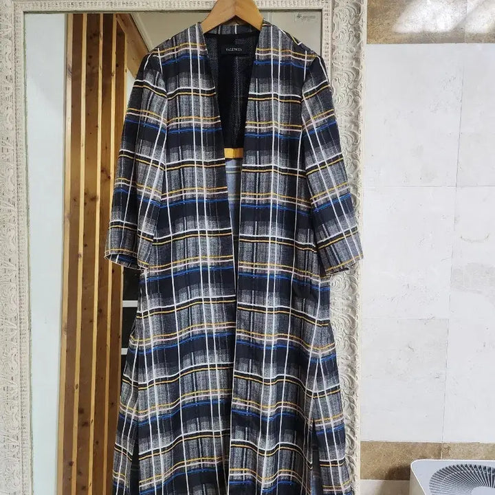 [BUNJANG] VALENCIA Check Long Cardigan / VALENCIA 체크 롱 가디건 FREE