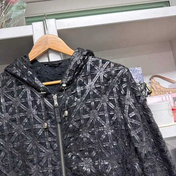 [BUNJANG] OLIVIERI Leather Lace Jacket / [ OLIVIERI ] 란스미어 올리비에리 가죽 레이스 자켓