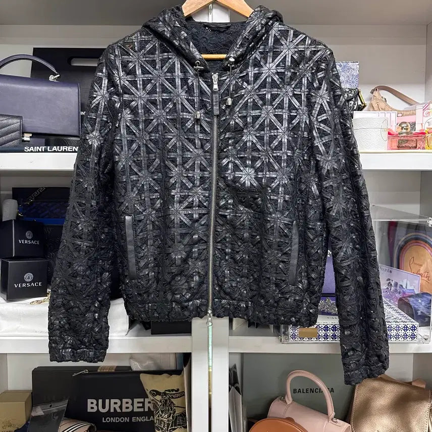 [BUNJANG] OLIVIERI Leather Lace Jacket / [ OLIVIERI ] 란스미어 올리비에리 가죽 레이스 자켓