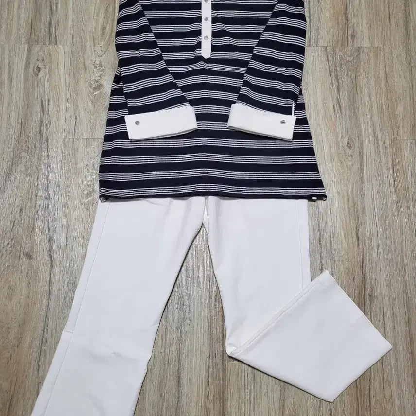 [BUNJANG] Brooks Brothers Striped Three-Quarter Sleeve T-shirt / 브룩스 브라더스 스트라이프 칠부 티셔츠