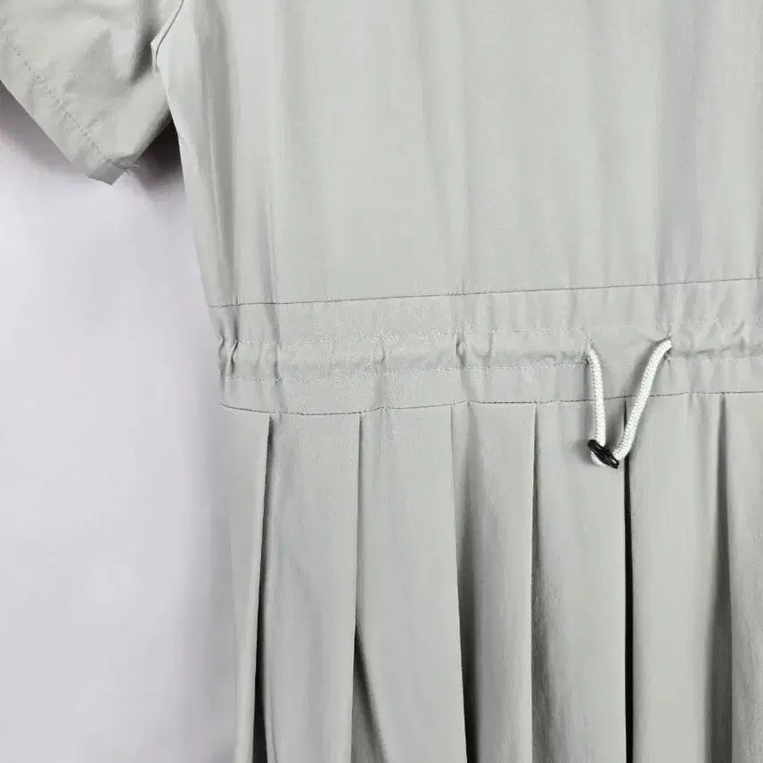[SOLD OUT] [무료배송]여성 F 얇은 바스락 스판 원단 루즈핏 반팔 롱 원피스 그레이