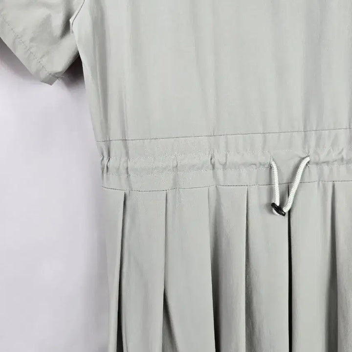 [SOLD OUT] [무료배송]여성 F 얇은 바스락 스판 원단 루즈핏 반팔 롱 원피스 그레이