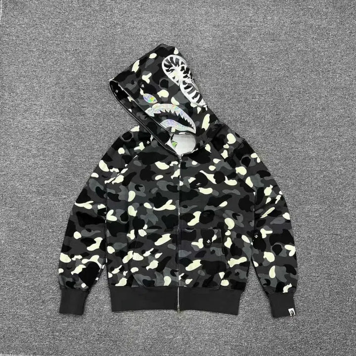 [SOLD OUT] 베이프 시치 샤크 후드 카모 블랙(정품인증가능)