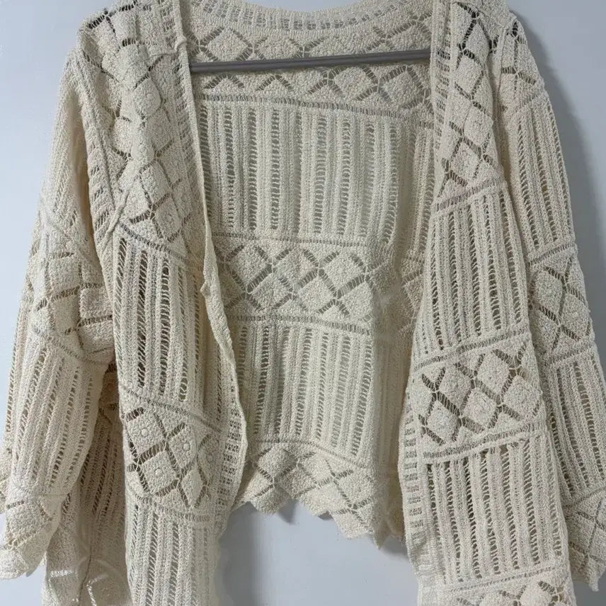 [BUNJANG] Vintage Spring Short Sleeve Knit Cardigan / 빈티지 봄 반팔 니트 가디건