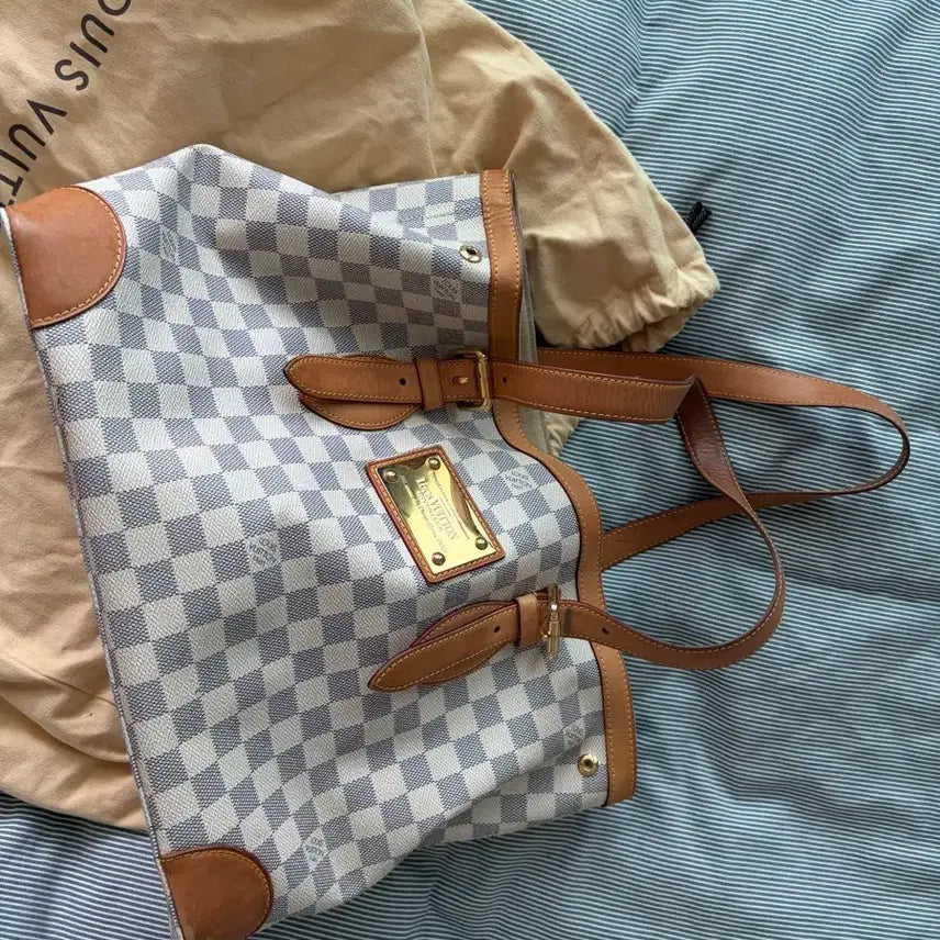 [BUNJANG] Louis Vuitton Damier Azur Tote Bag / 루이비통 다미에 아주르 가방 + 더스트백
