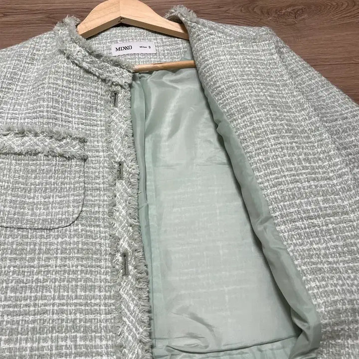 [BUNJANG] MIXXO Mint Tweed Set Skirt Jacket / MIXXO 민트 트위드 셋업 스커트 자켓