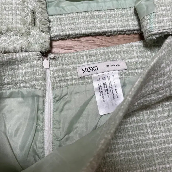 [BUNJANG] MIXXO Mint Tweed Set Skirt Jacket / MIXXO 민트 트위드 셋업 스커트 자켓