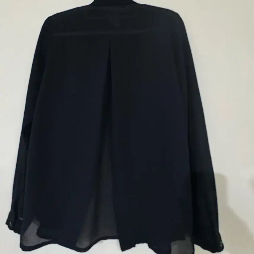 [BUNJANG] Navy Sheer Blouse / 진네이비 시스루 셔츠