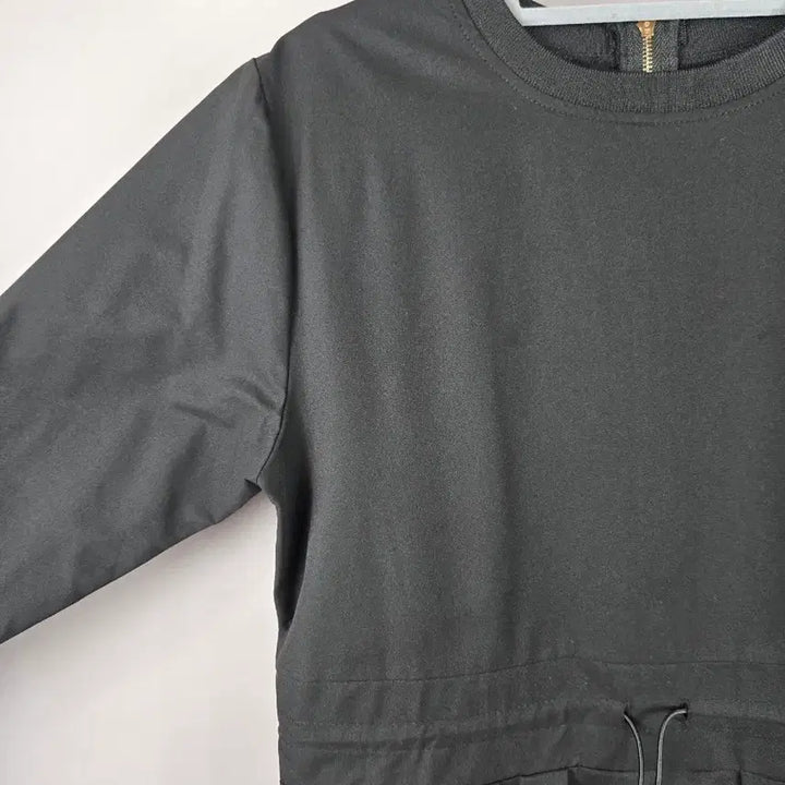 [SOLD OUT] [무료배송]여성 F 루즈핏 스판 바스락 원단 긴팔 롱 원피스 블랙