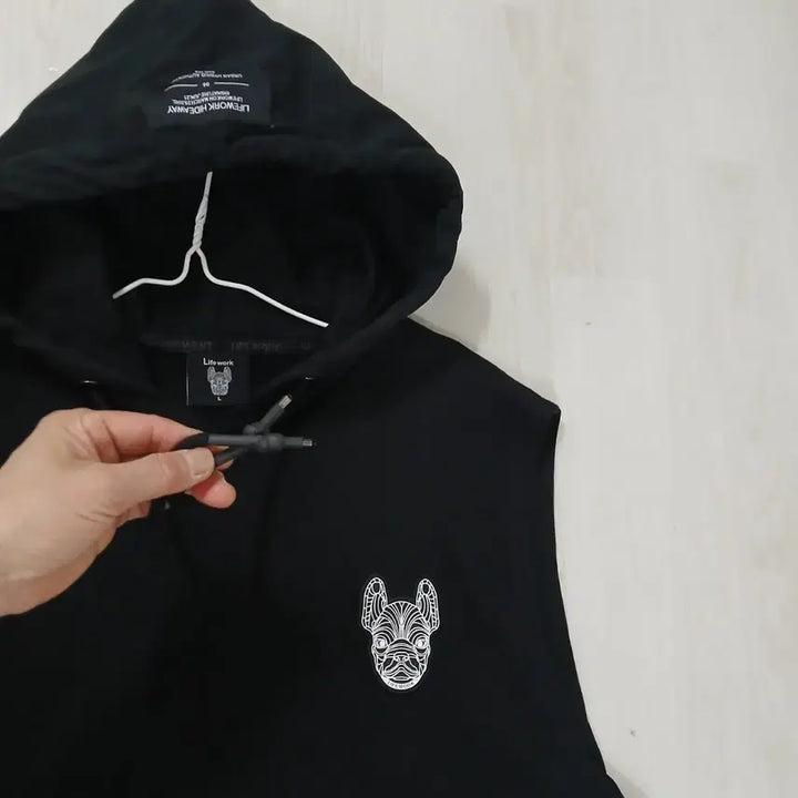 [BUNJANG] LifeWork Black Hooded Sleeveless Vest 100 / 라이프워크 블랙 후드 민소매겸조끼 정품 100