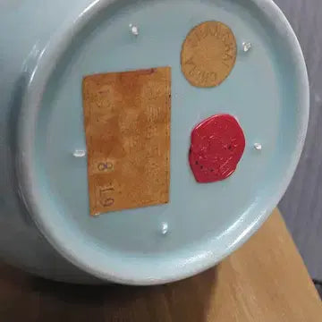 [BUNJANG] Song Dynasty Ru Ware Celadon Porcelain Vase Antique / 송 여요 천람유 현문 접구병 중국도자기 청자 골동품 미술품 수집품