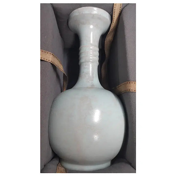 [BUNJANG] Song Dynasty Ru Ware Celadon Porcelain Vase Antique / 송 여요 천람유 현문 접구병 중국도자기 청자 골동품 미술품 수집품