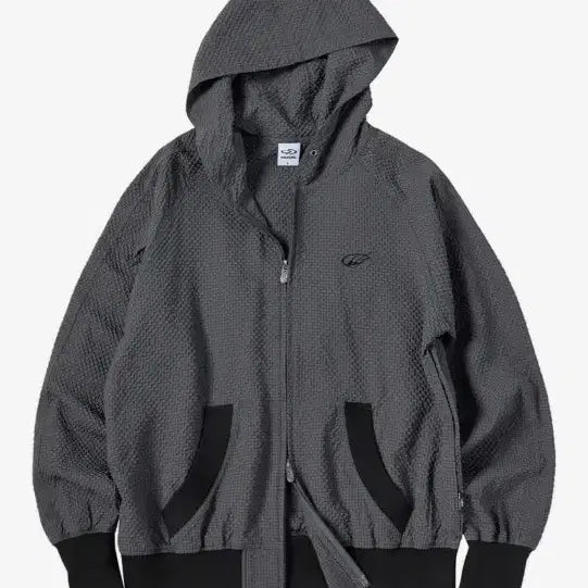 [BUNJANG] Travel Wrinkle Light Charcoal Hooded Zip-Up / 트래블 링클 라이트 후드 집업 차콜