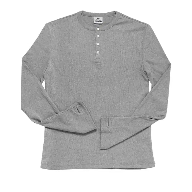 [SOLD OUT] [새상품] MJD 슬림핏 핑거홀 헨리넥티 그레이 L