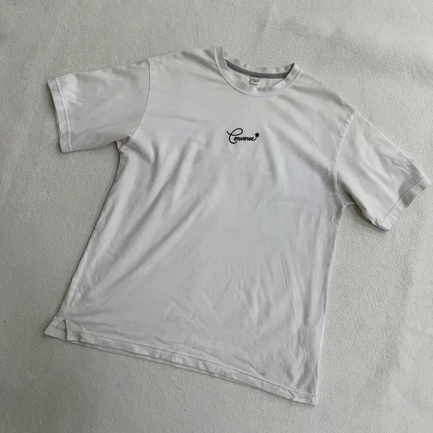 [BUNJANG] 100 Converse Mid-Logo Short-Sleeve T-Shirt / 100 컨버스 미들로고 반팔 티셔츠 0413T