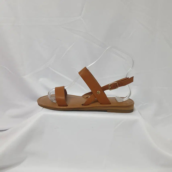 [BUNJANG] Vintage Hasuh Brown Flat Sandals / 빈티지하서 240 나인 백 스트랩 플랫 샌들 브라운 슬리퍼