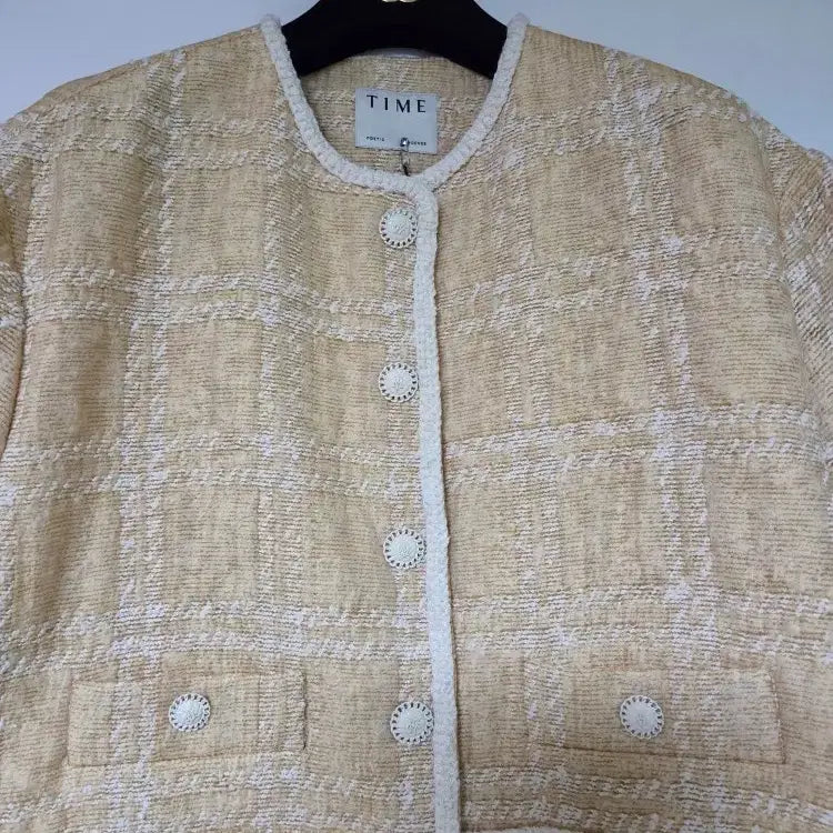 [SOLD OUT] 정가 105만원! 타임 TIME 23 튤 레이어 부클 체크 자켓 새제품