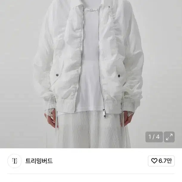 [SOLD OUT] 트리밍버드 Airy Sheer Shirring Jumper [White]