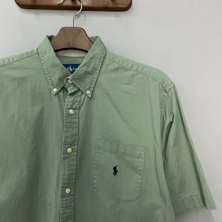[BUNJANG] Polo Ralph Lauren Pastel Green Short Sleeve Shirt / 폴로 랄프로렌 파스텔 그린 반팔 셔츠 H2456