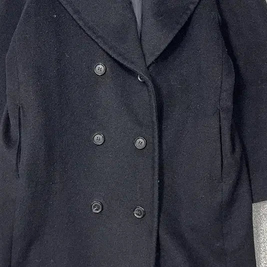 [BUNJANG] MIXXO Black Button Wool Blend Oversized Coat / 미쏘 블랙 버튼 울 오버핏 코트 S