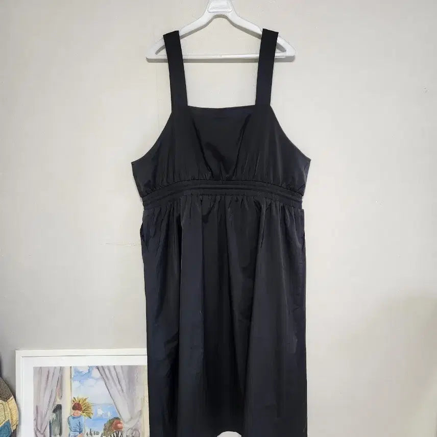 [BUNJANG] A/R Black Long Overall Dress / A/R 블랙 멜빵 롱원피스