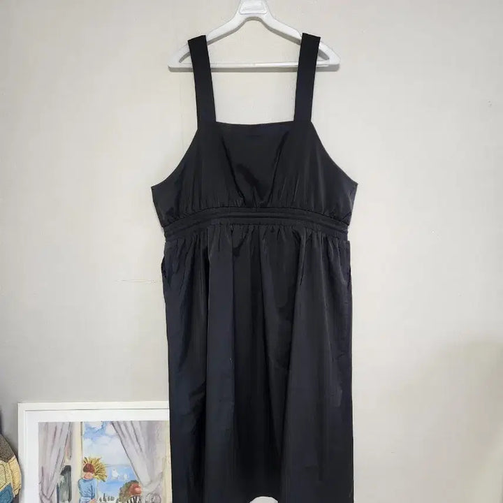 [BUNJANG] A/R Black Long Overall Dress / A/R 블랙 멜빵 롱원피스