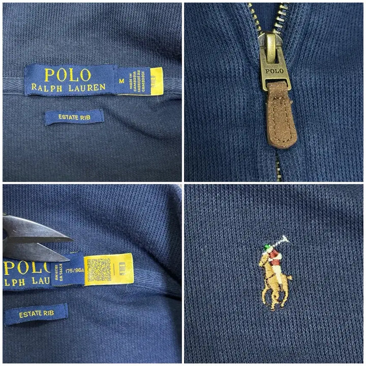[BUNJANG] Polo Ralph Lauren High Neck Half-Zip Knit Sweater / QR 폴로랄프로렌 하이넥 하프집업 춘추니트/M/100/네이비