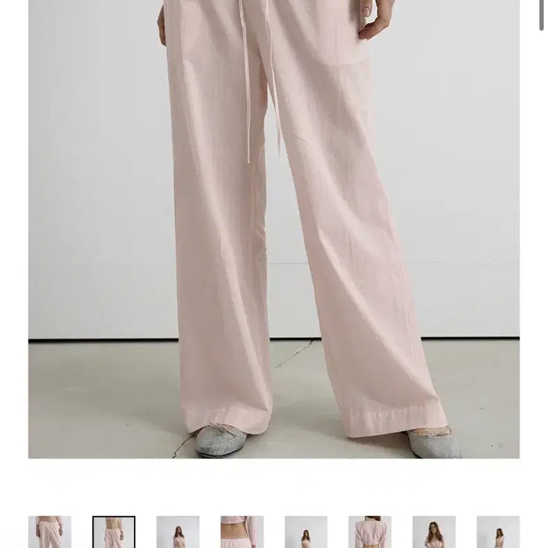 [BUNJANG] Overdue Flare Cotton Sheer Pants - Baby Pink / [미개봉] 오버듀플레어 코튼 쉬어 팬츠 베이비 핑크