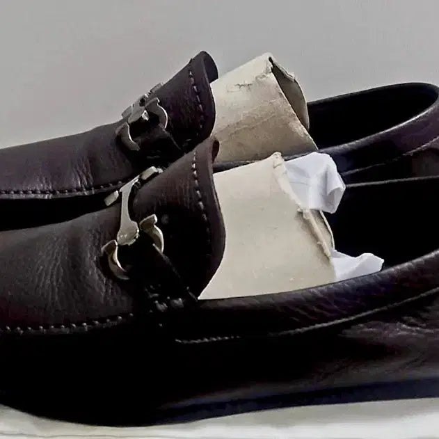 [BUNJANG] Ferragamo Gancini Dark Brown Loafers / [정품] 페라가모 간치니 다크 브라운 로퍼 남성 드라이빙슈즈/상태 A