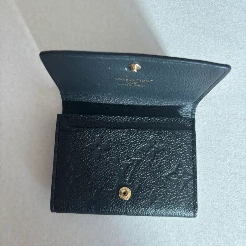 [BUNJANG] Louis Vuitton Black Leather Card Wallet / 루이비통 블랙 가죽 카드지갑(급처)