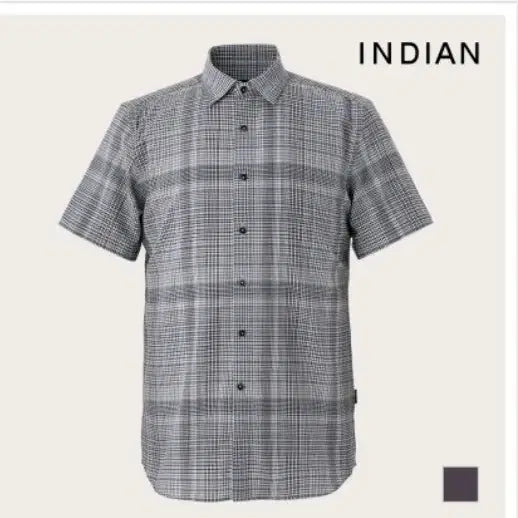 [BUNJANG] INDIAN Cotton Checkered Short Sleeve Shirt / 110 INDIAN새제품택부착 미개봉 코튼100프로 반팔셔츠 2XL