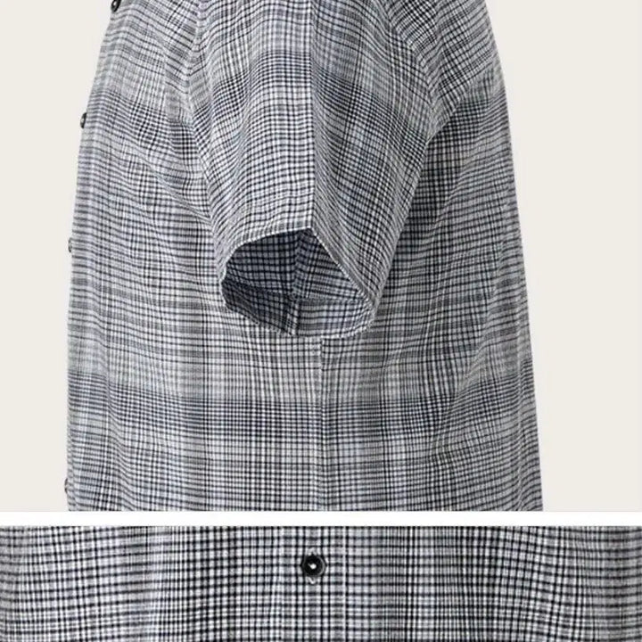 [BUNJANG] INDIAN Cotton Checkered Short Sleeve Shirt / 110 INDIAN새제품택부착 미개봉 코튼100프로 반팔셔츠 2XL