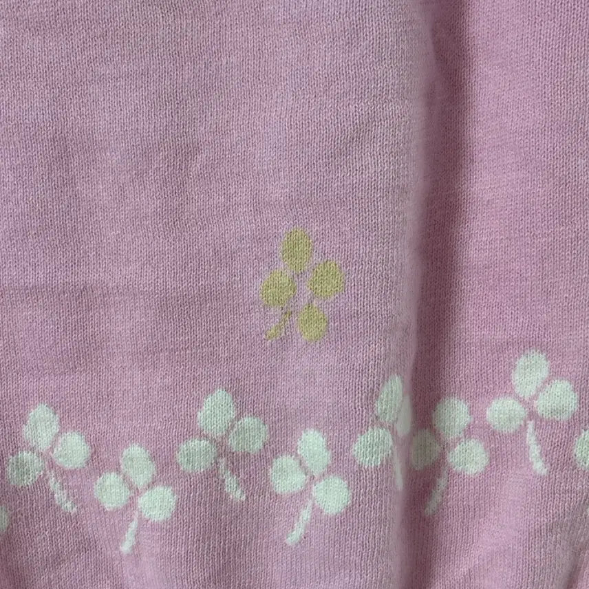 [BUNJANG] Clover Vintage Summer Short-Sleeve Knit Top / 빈티지 클로버 여름 반팔 니트 대장