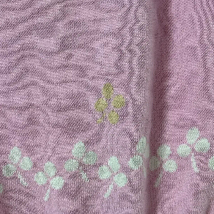 [BUNJANG] Clover Vintage Summer Short-Sleeve Knit Top / 빈티지 클로버 여름 반팔 니트 대장