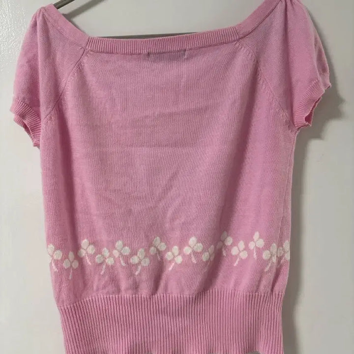 [BUNJANG] Clover Vintage Summer Short-Sleeve Knit Top / 빈티지 클로버 여름 반팔 니트 대장