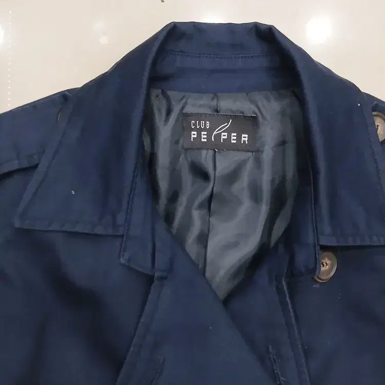 [BUNJANG] CLUB PEPPER Navy Trench Coat / CLUB PEPPER 네이비 트렌치 자켓 중고 가슴51총69어깨39팔59