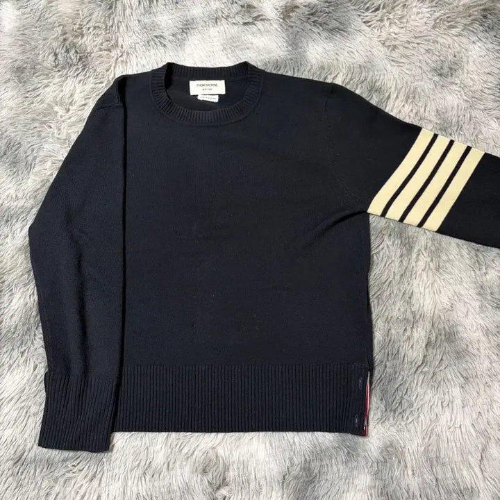 [BUNJANG] Thom Browne Navy Knit Sweater / (3/급처) 톰브라운 사선 완장 니트 네이비 3사이즈