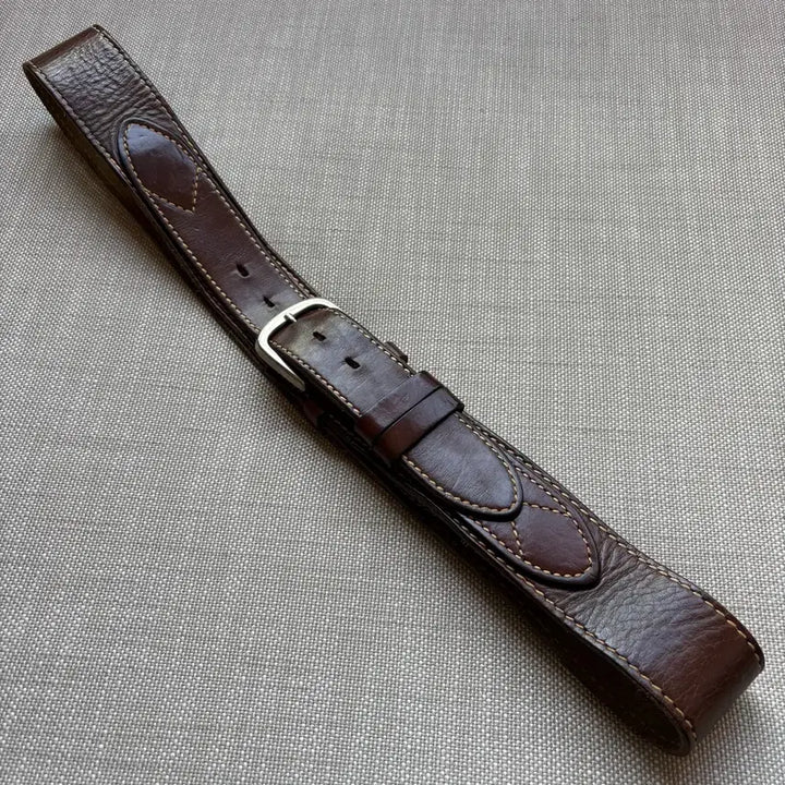 [BUNJANG] 1980s USA Brown Leather Double Strap Harness Belt / [37-38] 80s USA 하네스 브라운 레더 더블 스트랩 벨트