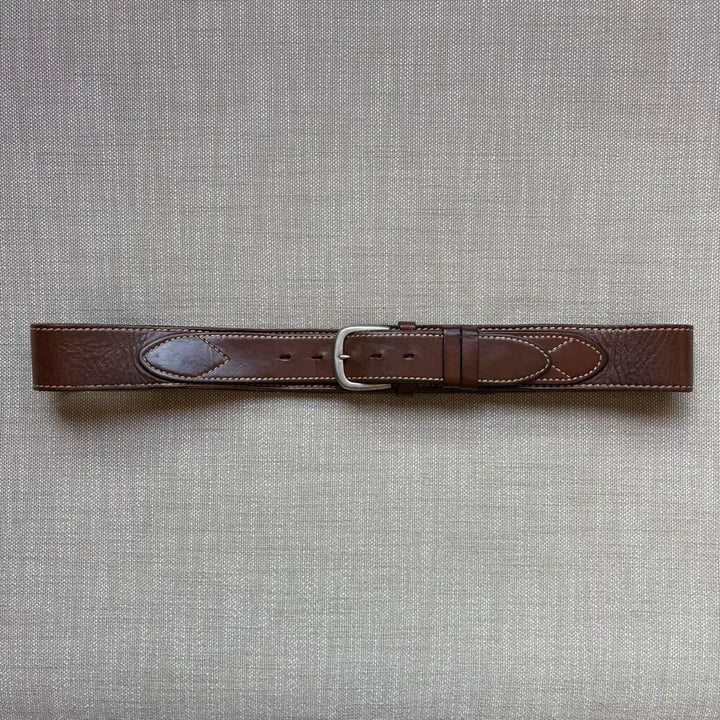 [BUNJANG] 1980s USA Brown Leather Double Strap Harness Belt / [37-38] 80s USA 하네스 브라운 레더 더블 스트랩 벨트