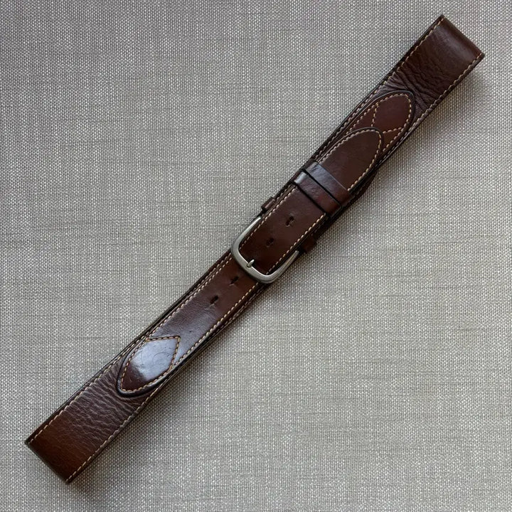[BUNJANG] 1980s USA Brown Leather Double Strap Harness Belt / [37-38] 80s USA 하네스 브라운 레더 더블 스트랩 벨트