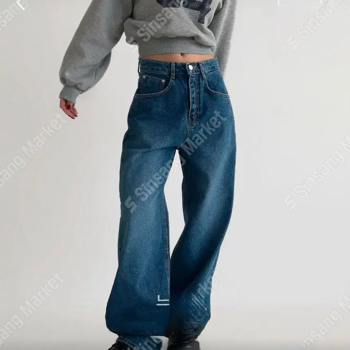 [BUNJANG] Wide Denim Jeans / 와이드 데님 청바지 새상품