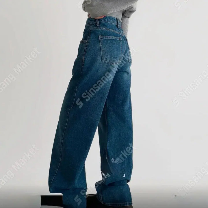 [BUNJANG] Wide Denim Jeans / 와이드 데님 청바지 새상품