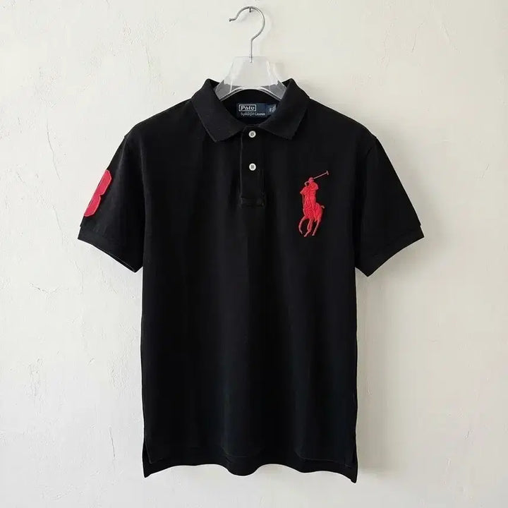 [SOLD OUT] 폴로 랄프로렌 블랙 반팔 카라티 레드 빅포니 L