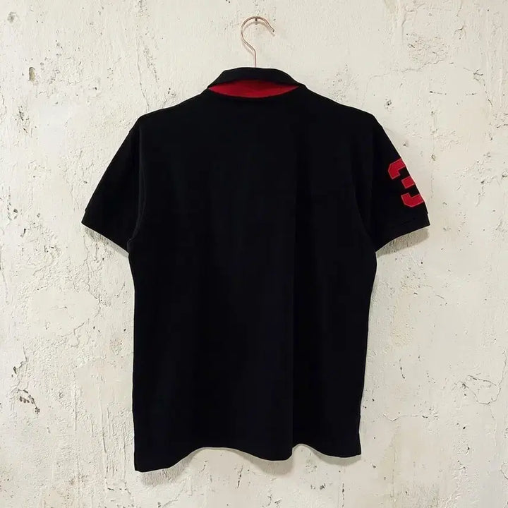 [SOLD OUT] 폴로 랄프로렌 블랙 반팔 카라티 레드 빅포니 L