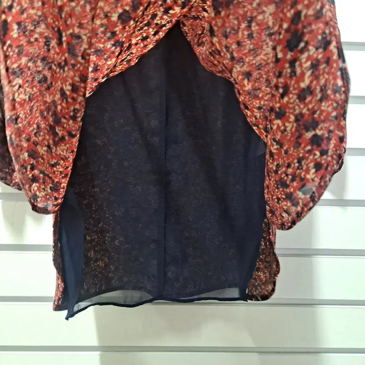 [BUNJANG] ODV Floral Frill Blouse - Red / ODV 플라워 패턴 프릴 블라우스 레드 77/옷장꾸미기