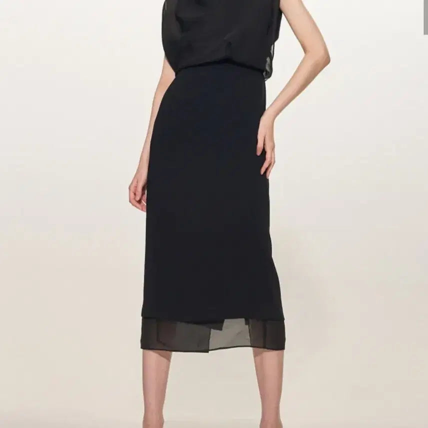 [BUNJANG] Time Drape Sheer Panel Dress / (새상품) 타임 드레이프 시스루 패널 드레스