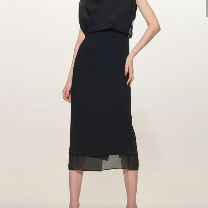 [BUNJANG] Time Drape Sheer Panel Dress / (새상품) 타임 드레이프 시스루 패널 드레스