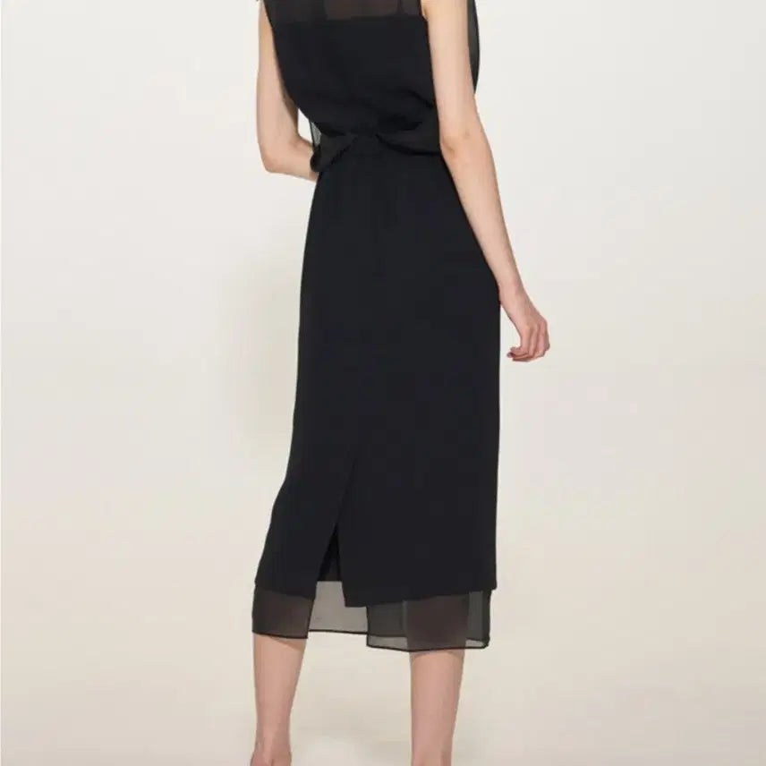 [BUNJANG] Time Drape Sheer Panel Dress / (새상품) 타임 드레이프 시스루 패널 드레스